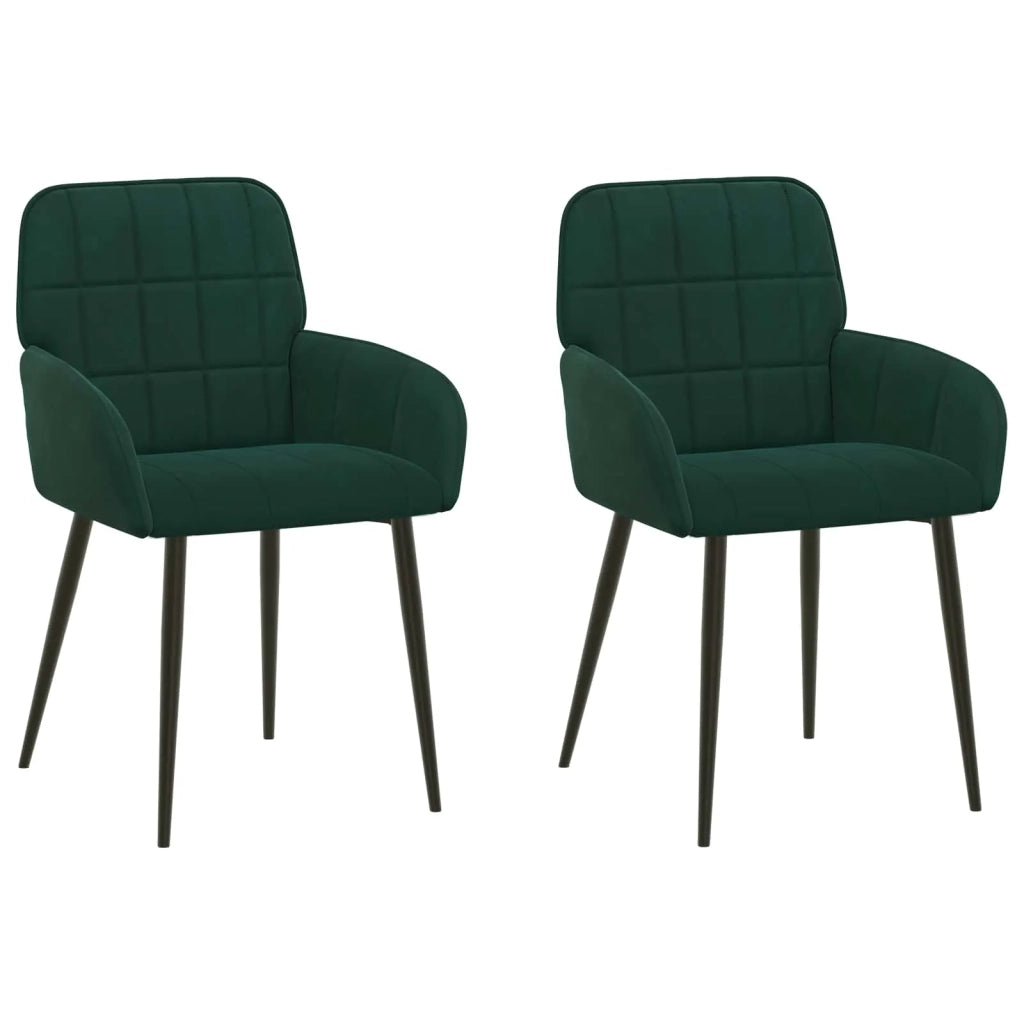 Sedie da pranzo 2 pcs Velluto (V) Verde Scuro 56,5 x 50 x 86 cm 42034273