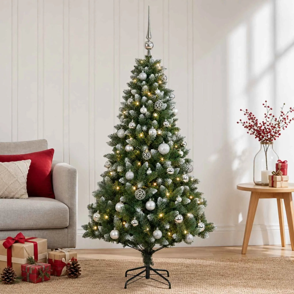 Albero di Natale Artificiale con Palline 120 cm 150 LED 3461350