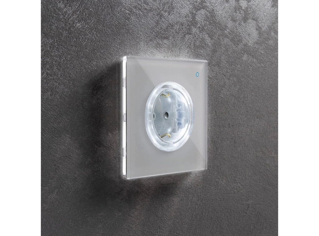 Presa Intelligente tipo F Shuko con Wi-Fi integrato iotty Smart Outlet OSWDE 16A Touch Panel Compatibile con Google Alexa e Siri