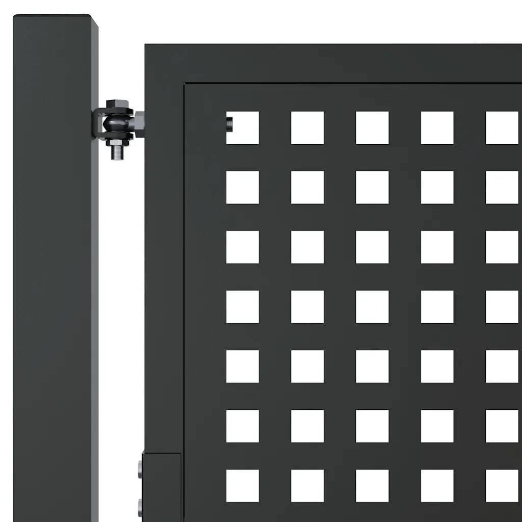Cancello da Giardino Antracite 100x125 cm in Acciaio 154561