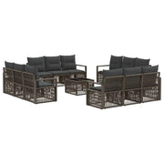 Set Divano da Giardino 13 pcs Grigio polyrattan 3435665