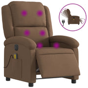 Poltrona Massaggiante | Sedia Relax Reclinabile Elettrica Marrone in Tessuto