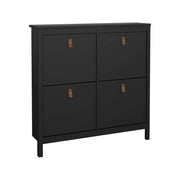 Scarpiera Actinidia, Mobile portascarpe, Armadio da ingresso multiuso, Mobiletto per calzature, 103x25 h103 cm, Nero