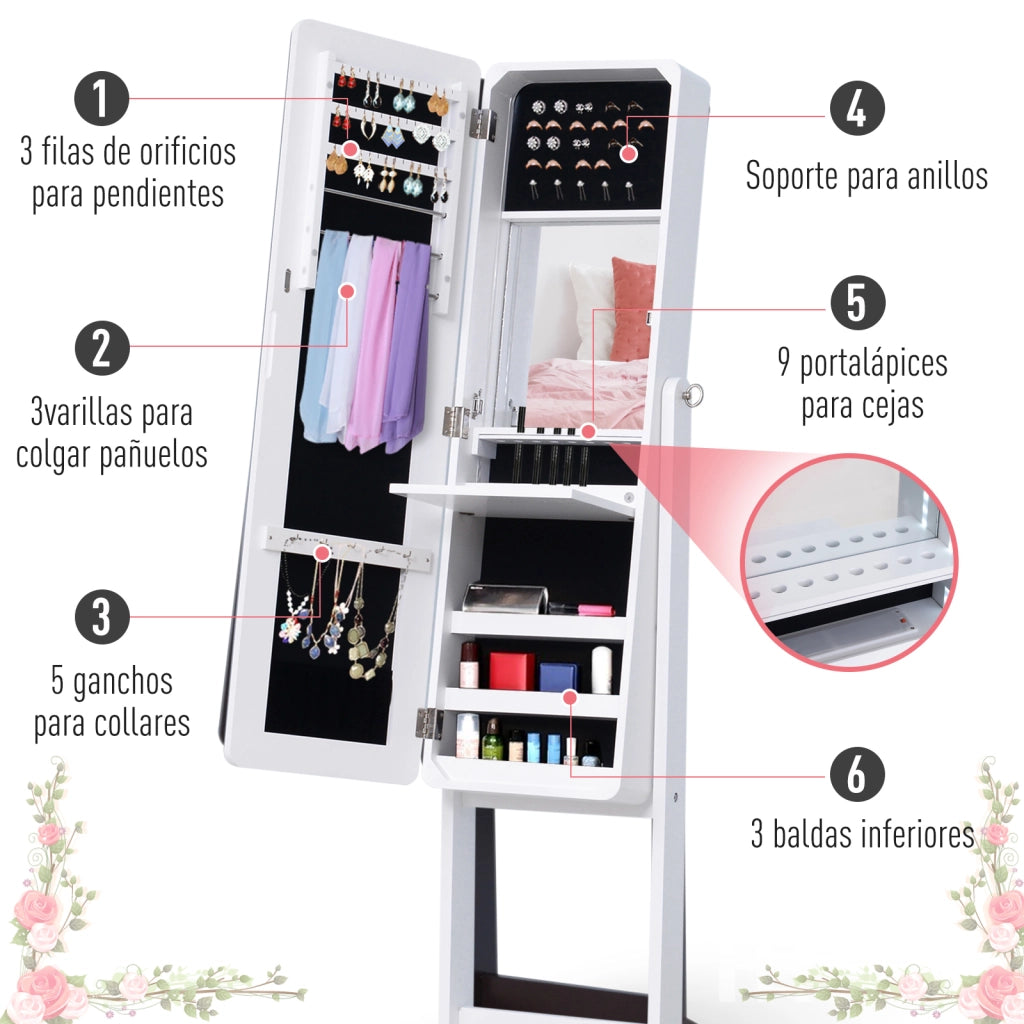 Cassettiera con specchio ¨C zephmum ¨C bianco 30x36x146 cm