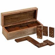 Domino in scatola di legno marrone 20x7x6h