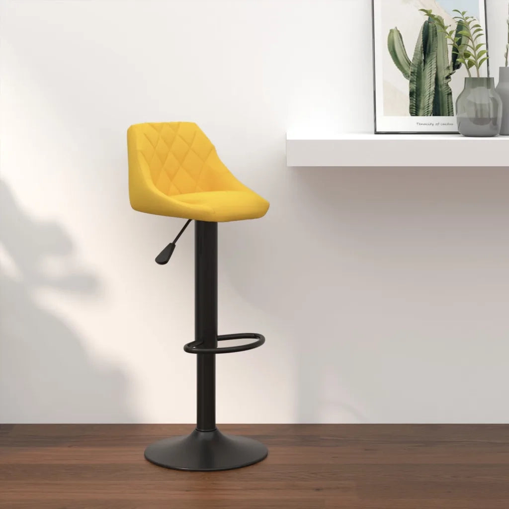 Sgabello da Bar Giallo Senape in Velluto cod mxl 70301