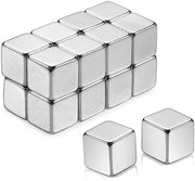 Set di 16 magneti a cubo in neodimio, extra resistenti, magneti a cubo per piatti magnetici in vetro, cartelli di frigorifero, cartelli di memoria, whiteboard, cartelle scolastiche, ufficio, con scatola di conservazione | Argento (10x10x10 mm)