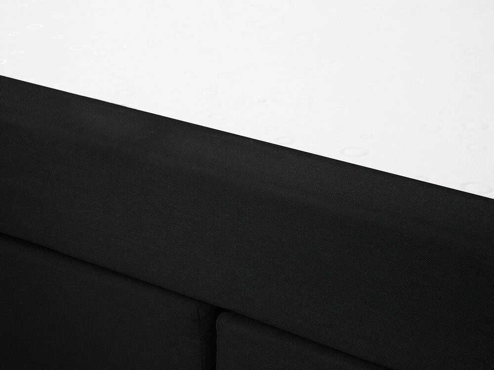 Divano letto 180 x 200 cm Struttura imbottita in tessuto Nero con testiera trapuntata e materasso