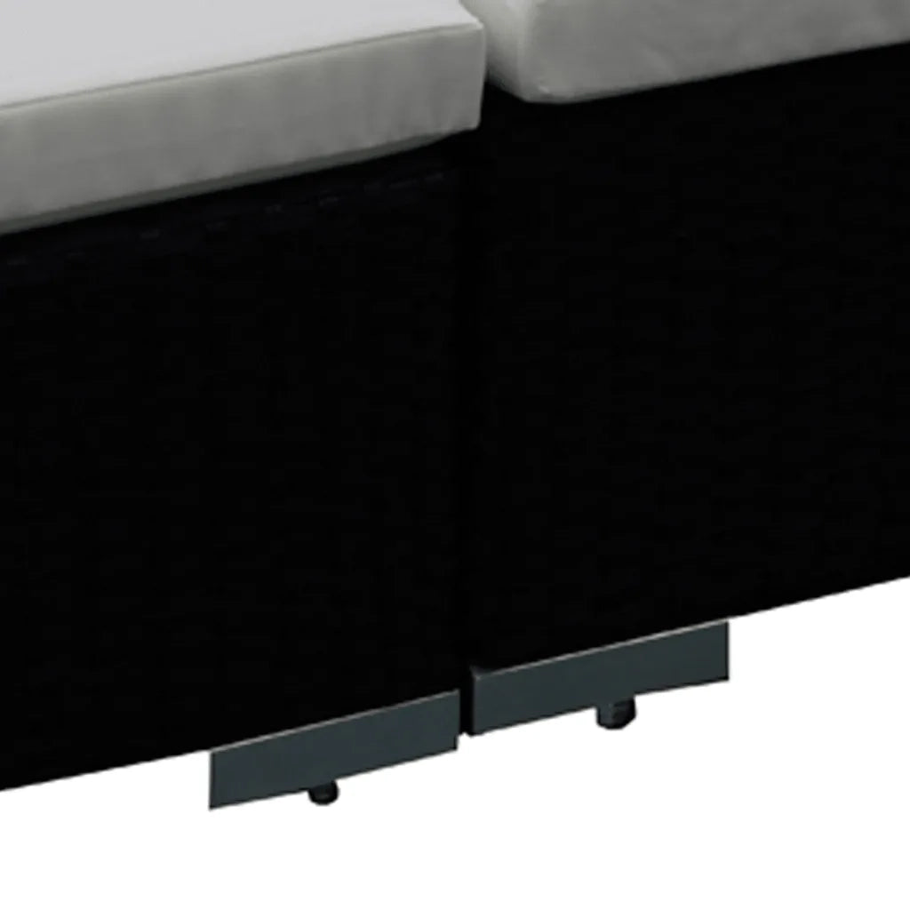 Set Mobili da Giardino con Cuscini 8 pz in Polyrattan Nero 42090