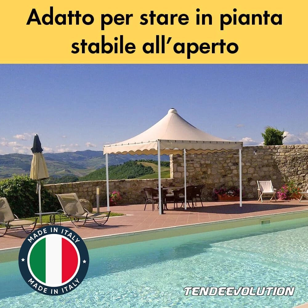 Gazebo Professionale in PVC 650g/mq per Bar, Ristoranti, Maneggi, Chioschi - Varie Misure (3 x 3, PVC Bianco)