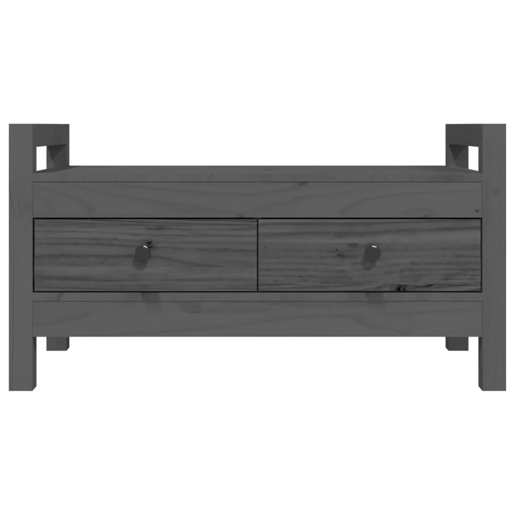 Panca da ingresso 80 x 40 x 43 cm in legno massello di pino grigio 02_0010946