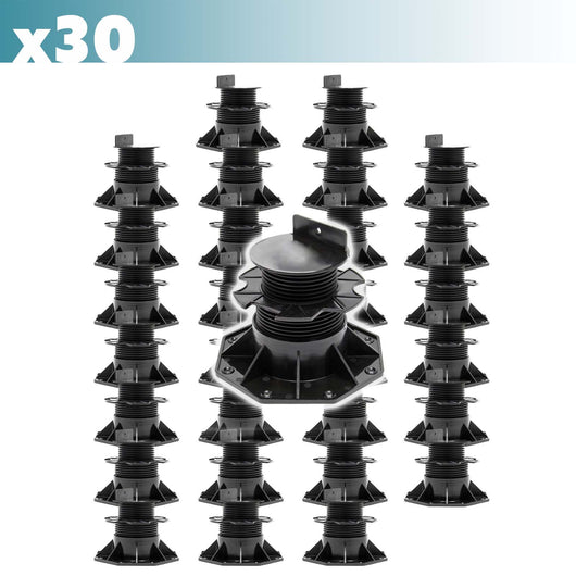 Set 30 supporti per pavimenti galleggianti, altezza regolabile 60-128mm Max 2700 kg, Pavimenti Decking