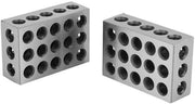 Blocco di fissaggio - 2 pezzi - Acciaio resistente - Precisione 0,0001" - 23 fori - 25x50x75mm - Adatto per macchine utensili - Per foratura