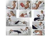 Cuscino Ergonomico Posturale Decapillow 10 Usi 1 Cuscino Multi Posizione Sostegno Gambe Spalle - Cuscino Con Federa - Bianco