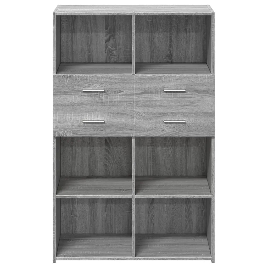 Credenza Grigio Sonoma 80x42,5x124 cm in Legno Multistrato 3281390