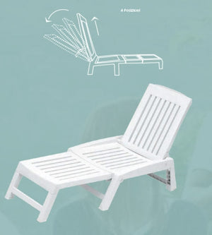 Lettino Prendisole in Resina Bauer Orfeo Bianco