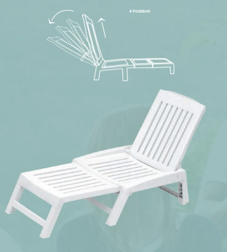 Lettino Prendisole in Resina Bauer Orfeo Bianco