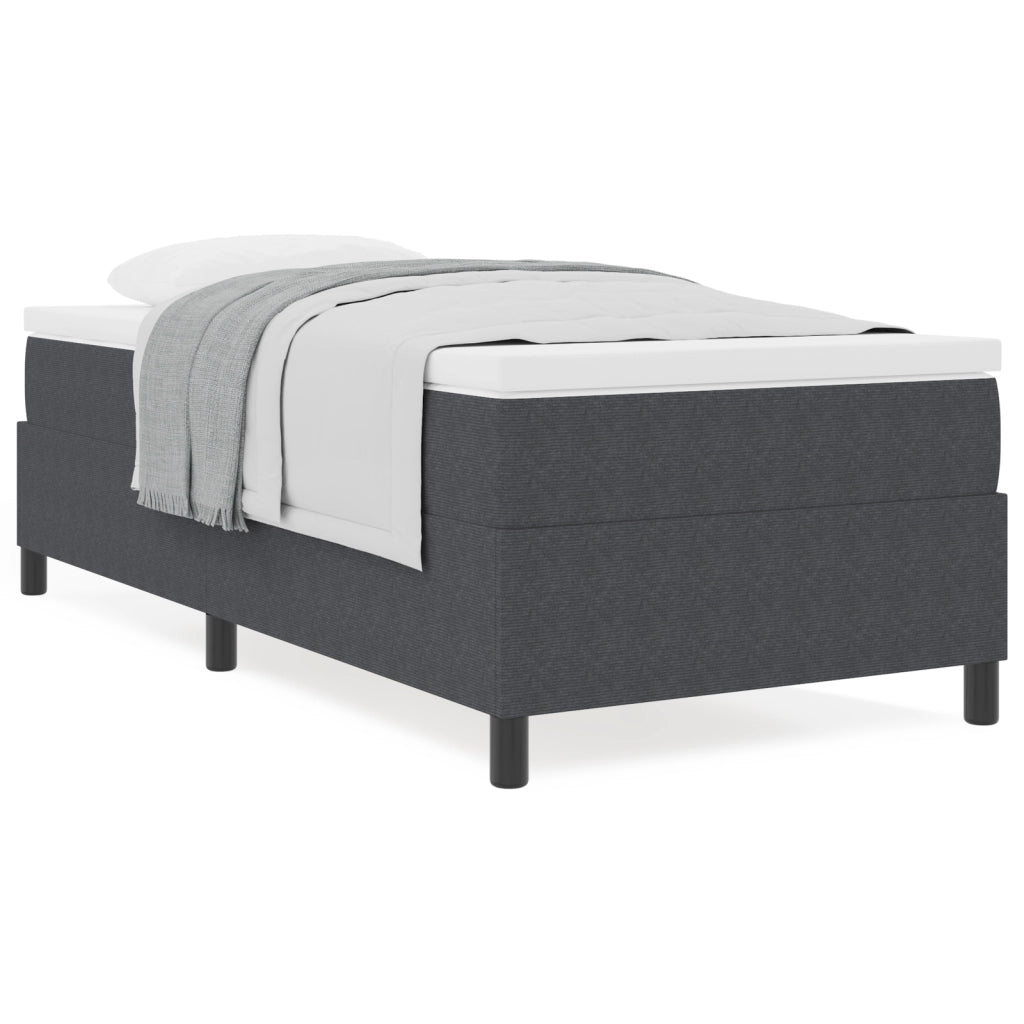 Letto Box Spring con Materasso Grigio Scuro 100 x 200 cm Tessuto di Corduroy