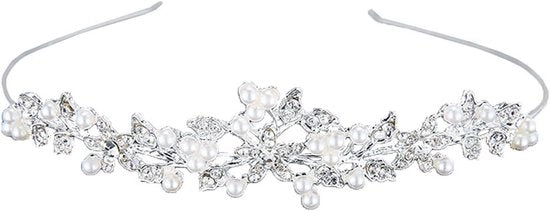 Diadema d'Argento con Cristalli per Matrimonio, Compleanni e Feste