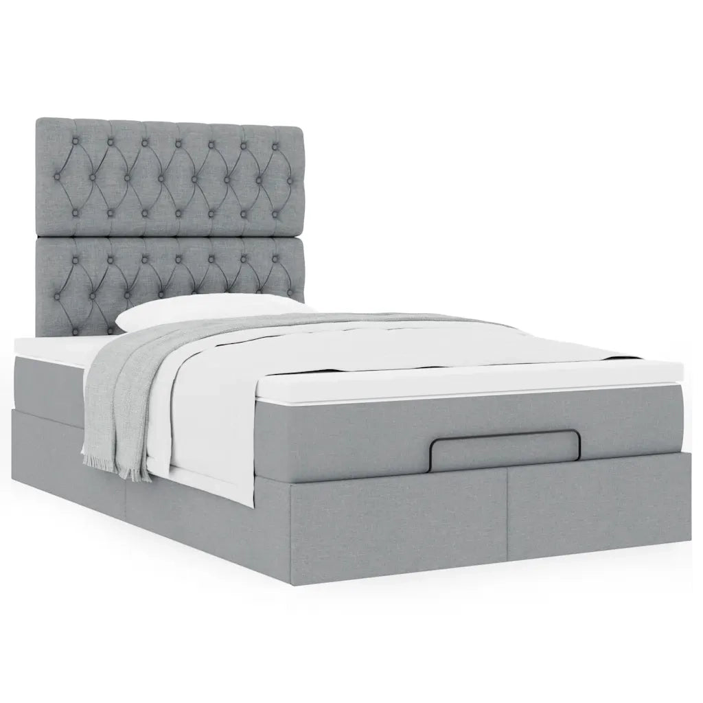 Struttura Letto Pouf con Materasso 120x190 cm in Tessuto 3313223