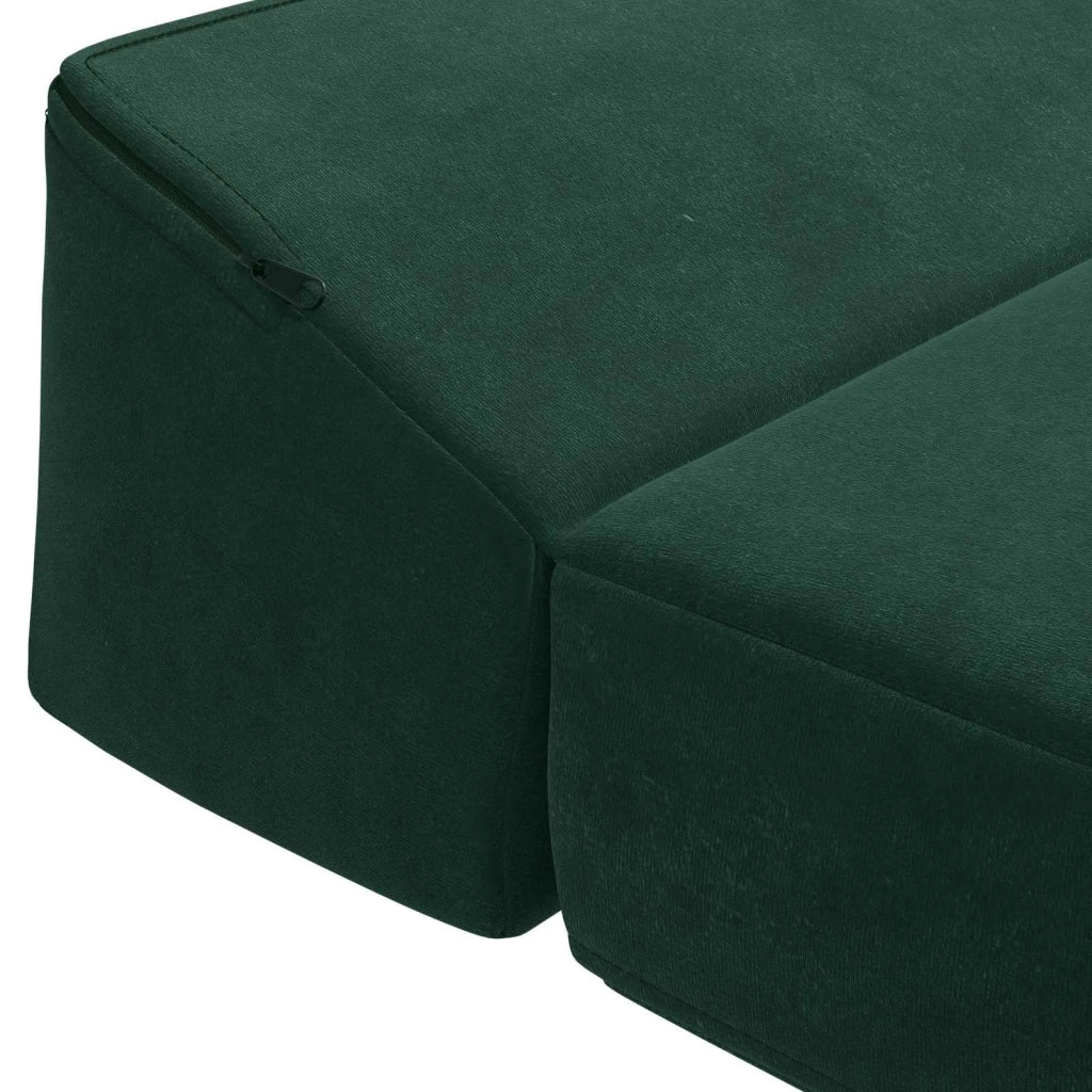 Divano Letto Pieghevole Verde Scuro 200 x 70 x 10 cm Velluto 900026
