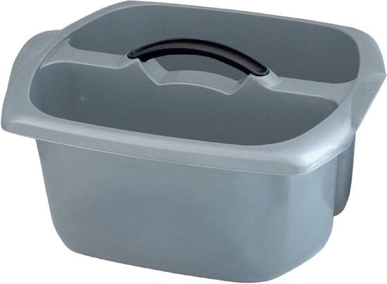 Recipiente di pulizia in plastica riciclata al 100% con doppio contenitore e maniglia leggero, 9 litri