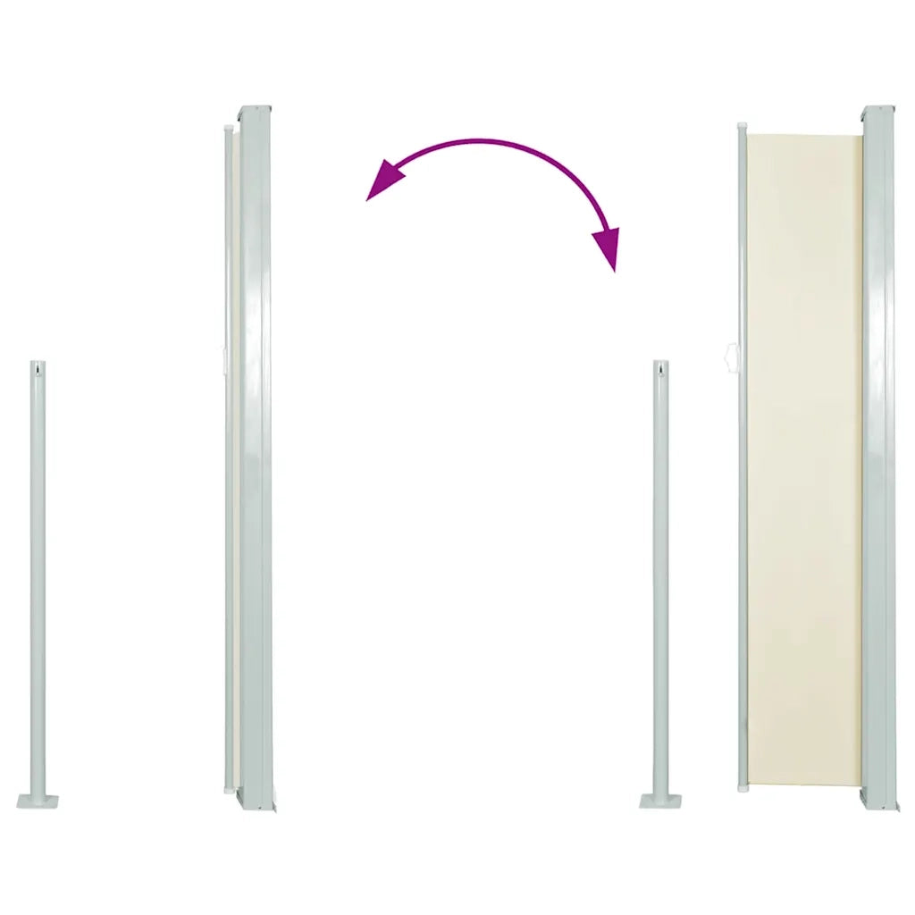 Tenda da Sole Laterale Retrattile 117x314 cm Crema 45360