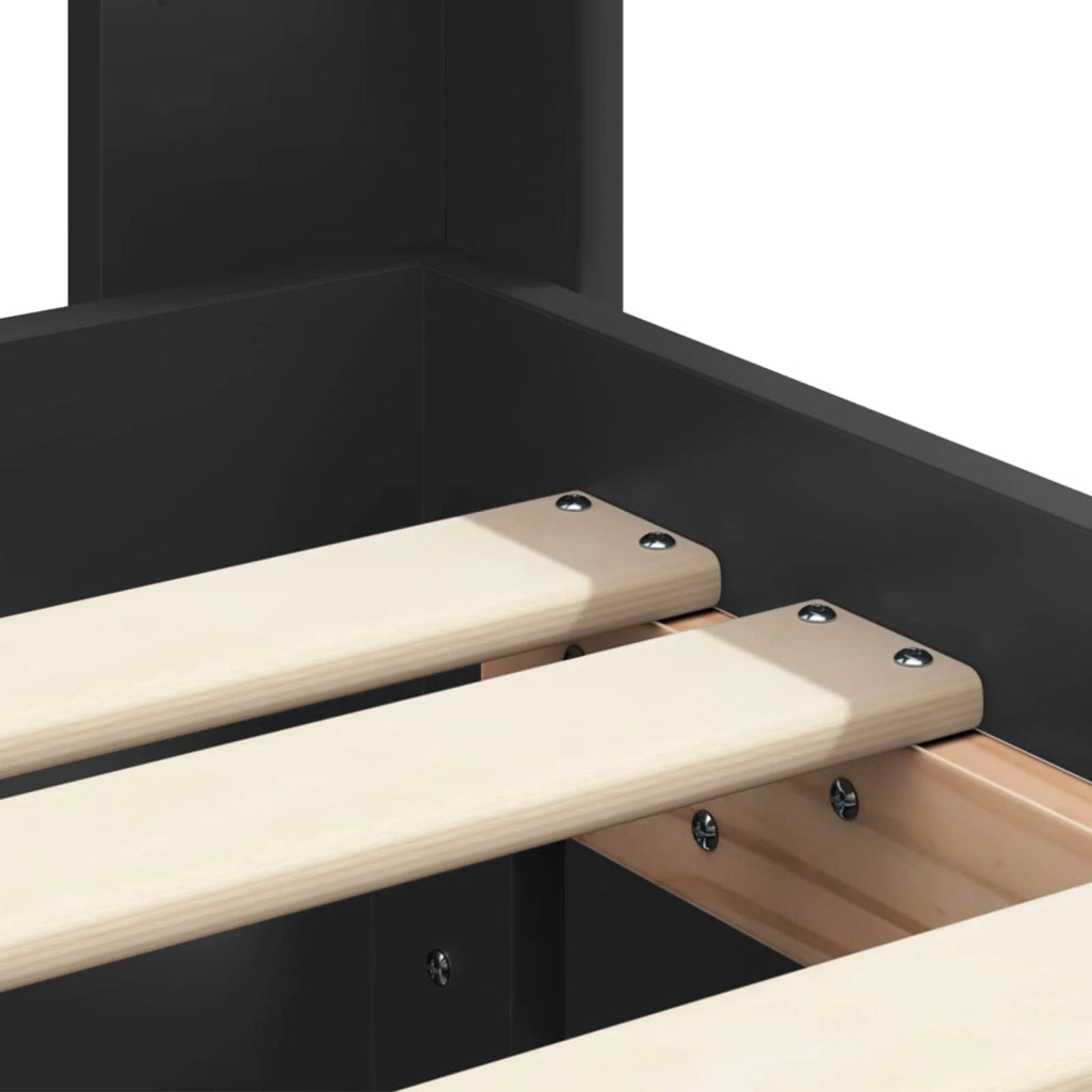 Struttura del letto con stoccaggio e testata Nero 90 x 200 cm 3414336