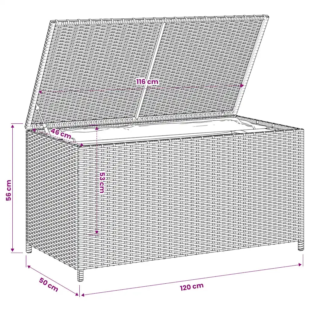 Contenitore da Giardino Beige Misto 190L in Polyrattan