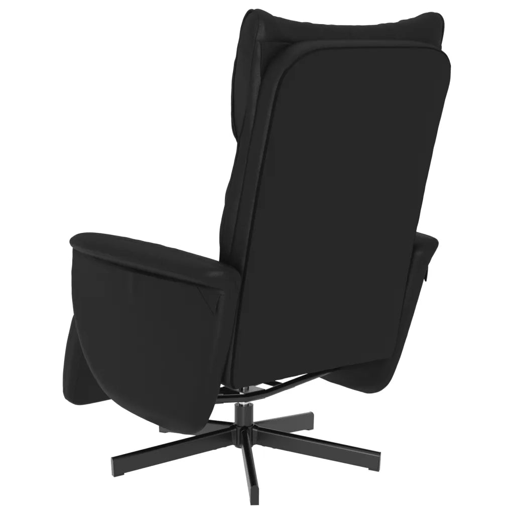Divano Sedia-Poltrona Reclinabile con Poggiapiedi Nera in Similpelle 473928