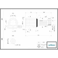 Boccola albero cardanico 175 mm Attacco albero scanalato 1 3/4" 6D Albero uscita 1 3/8" 21D Trattore