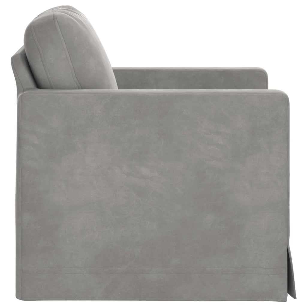 Divano | Divano da soggiorno | Sofa Grigio chiaro 78 x 78 x 80 cm Velluto