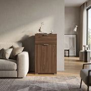 Armadietto da Bagno un anta e un cassetto in Legno Composito cm 45x38x85 - KOLBY