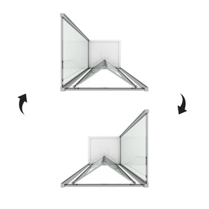 Box Doccia Angolare 75x75 cm 1 Anta a Libro in Cristallo Trasparente 4mm H198 Fosterberg Fyn Duo