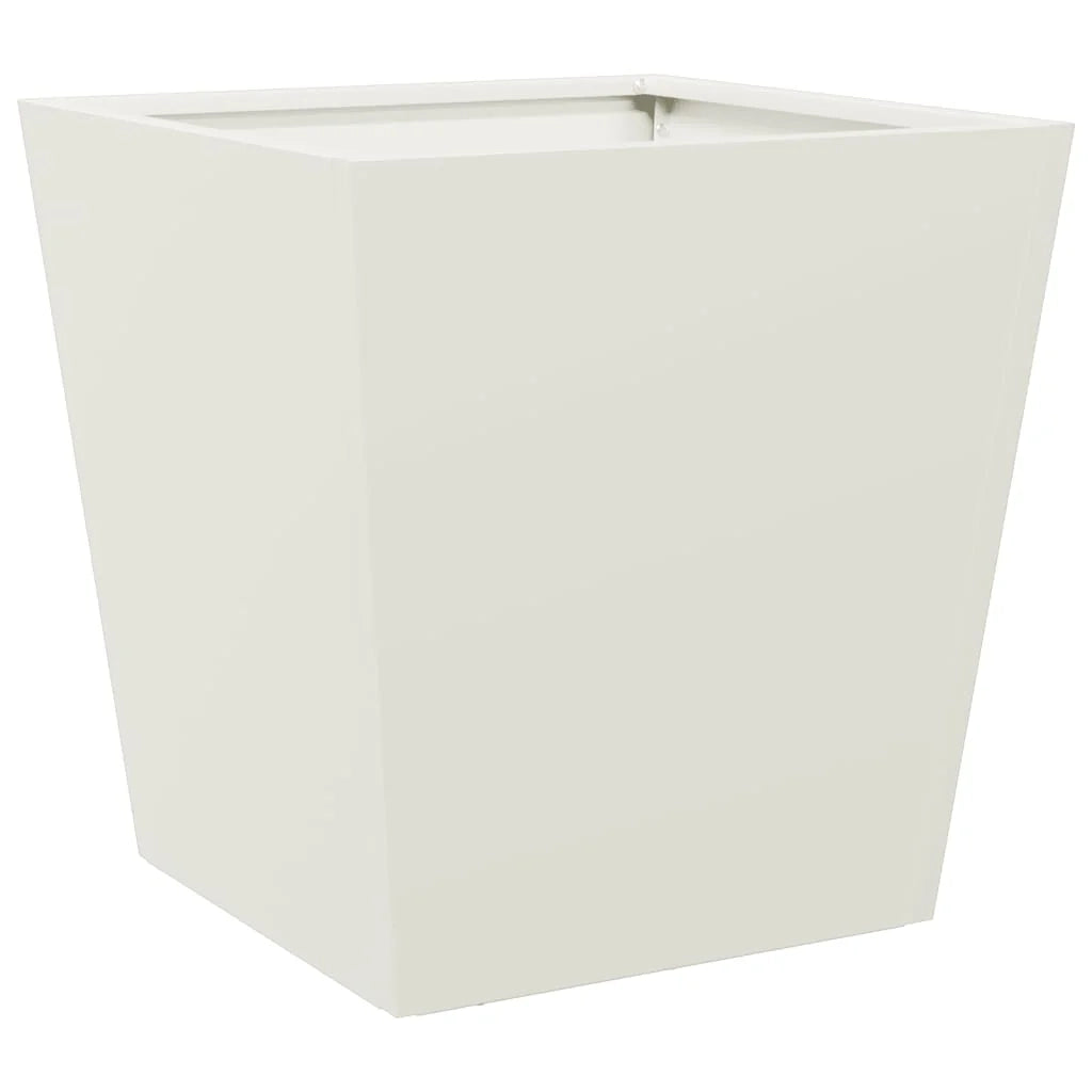 Fioriera rialzata per piante fiori terrazza giardino 40 x 40 x 40 cm acciaio bianco 02_0037540
