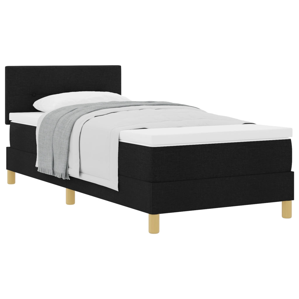 Letto con Box Spring e Materasso Nero 80x200 cm Tessuto