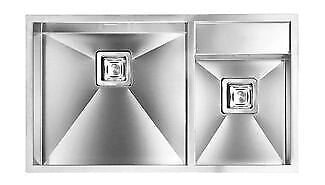 CM 012904.D2.01.2033 ARIEL Lavello da incasso 2 vasche sottotop acciaio inox satinato 86 x 50 cm colore Inox