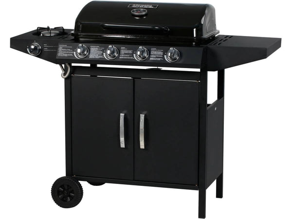 Barbecue gas "Festa 5" - 5 fuochi di cui 1 laterale - 12,9 Kw- Nero