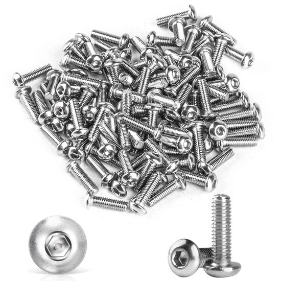 Set di viti a dado 30 pezzi - M8 viti cilindriche - viti a inbus - acciaio inossidabile A2 V2A - viti a dado piatto - durature e con alta coppia di trazione