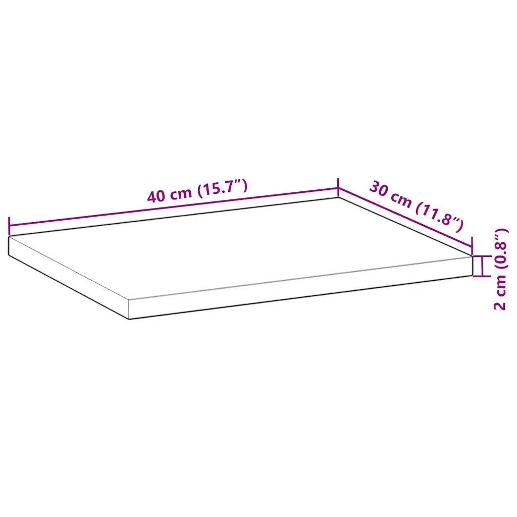 vidaXL Mensole da Parete 3 pz 40x30x2 cm Legno Acacia Non Trattato