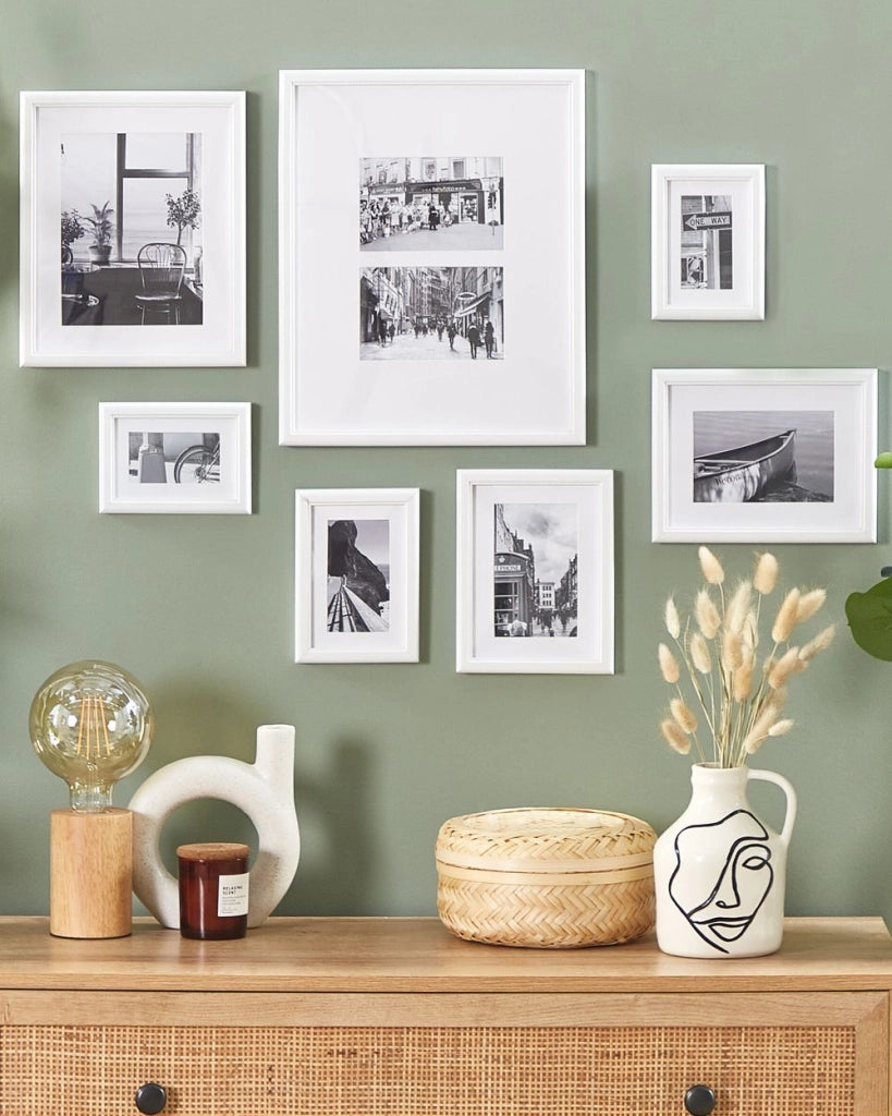 Set di 7 foto incorniciate bianche varie misure moderne passpartout Decorazione da parete Gallery Ganci