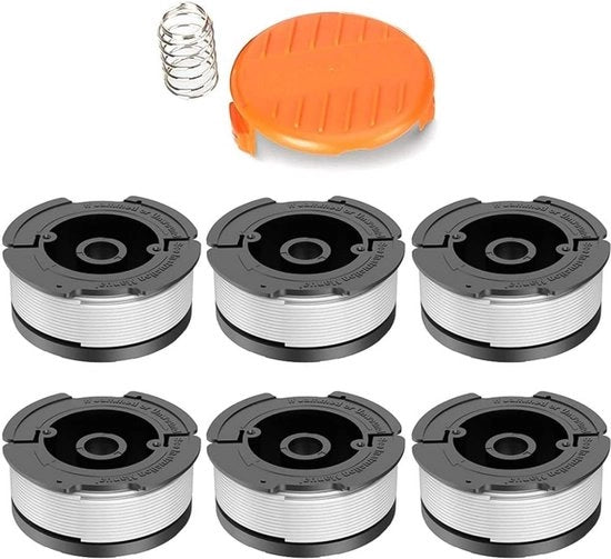 Fili di ricambio - 6 pezzi - fili per trimmer - fili di ricambio - per pulire fili - per Black Decker, Bekasa AF-100-3ZP e A6481 - lunghezza 30 ft - per sostituire set di fili GL280-, GLC1825N - serie con doppi e set di setole - bianchi