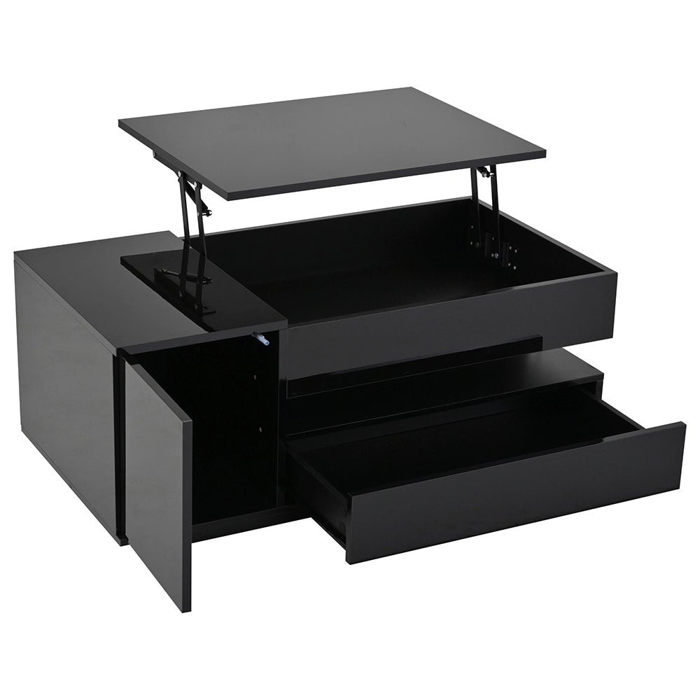 Tavolino regolabile - Xylo - 95x50cm LED con armadio nero
