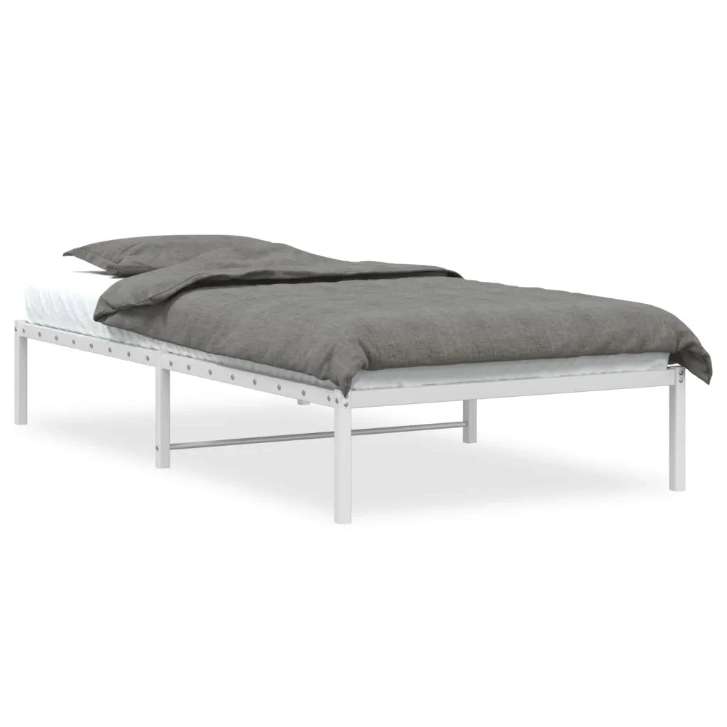 Letto singolo | Letto per adulti | Giroletto in Metallo Bianco 100x190 cm