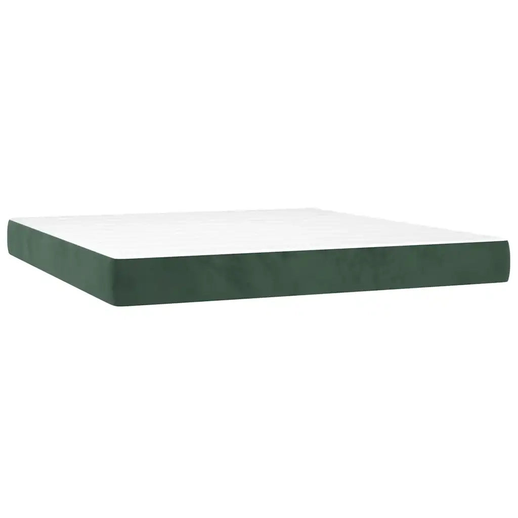 Materasso a Molle-Materasso per letto Verde Scuro 160x220x20 cm in Velluto