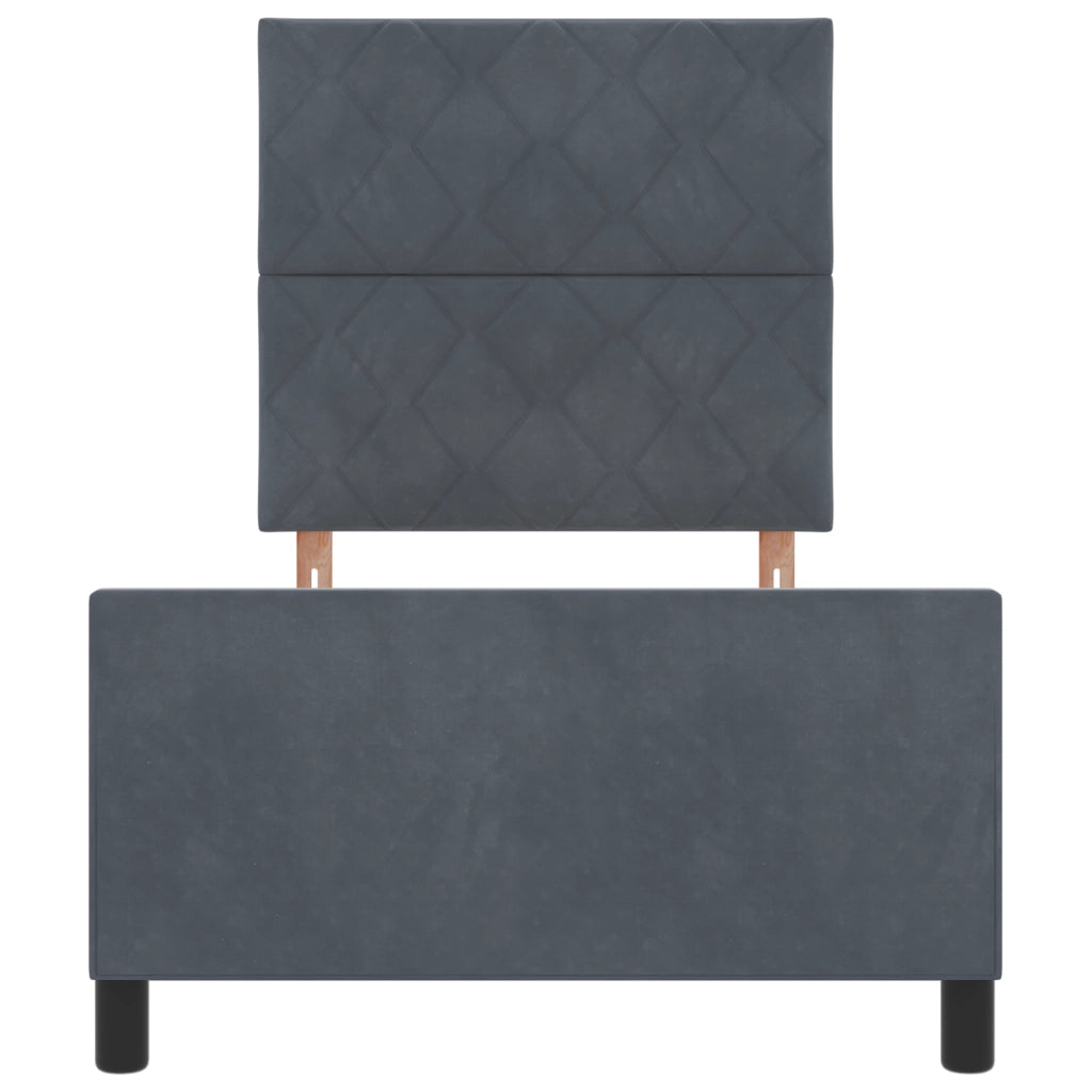 Struttura del Letto in Velluto Grigio Scuro 90x200 cm