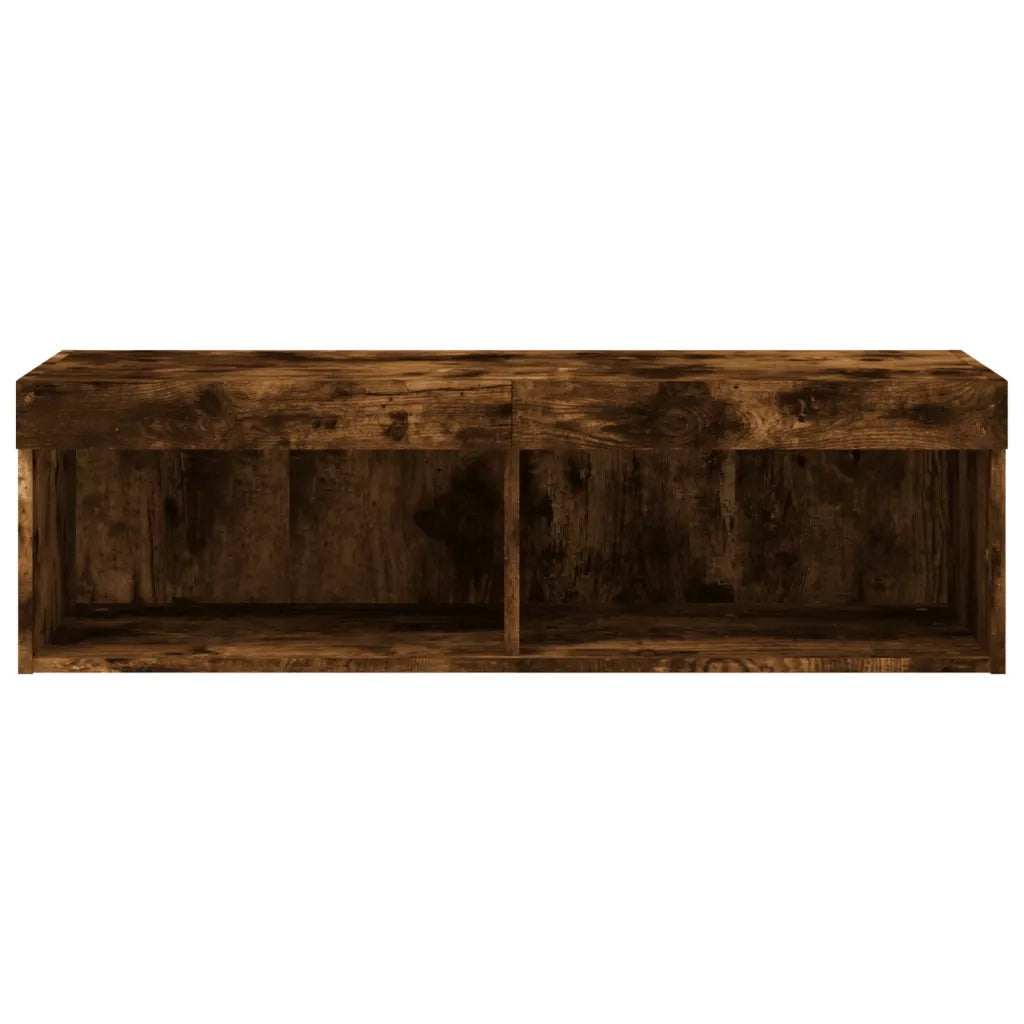 Mobile Porta TV con Luci LED Rovere Fumo 100x30x30 cm 837163