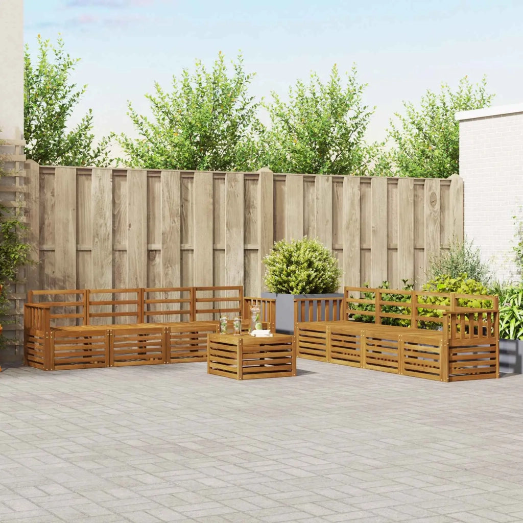 Set divani 9 pcs Naturale Legno di Acacia Massello 3374559