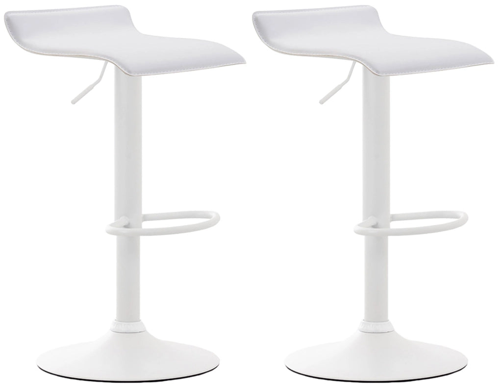 Set 2 Sgabelli Bar Dyn V2 In Similpelle bianco,bianco