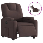 Poltrona | Sedia Relax Elettrica Reclinabile Marrone Scuro in Tessuto